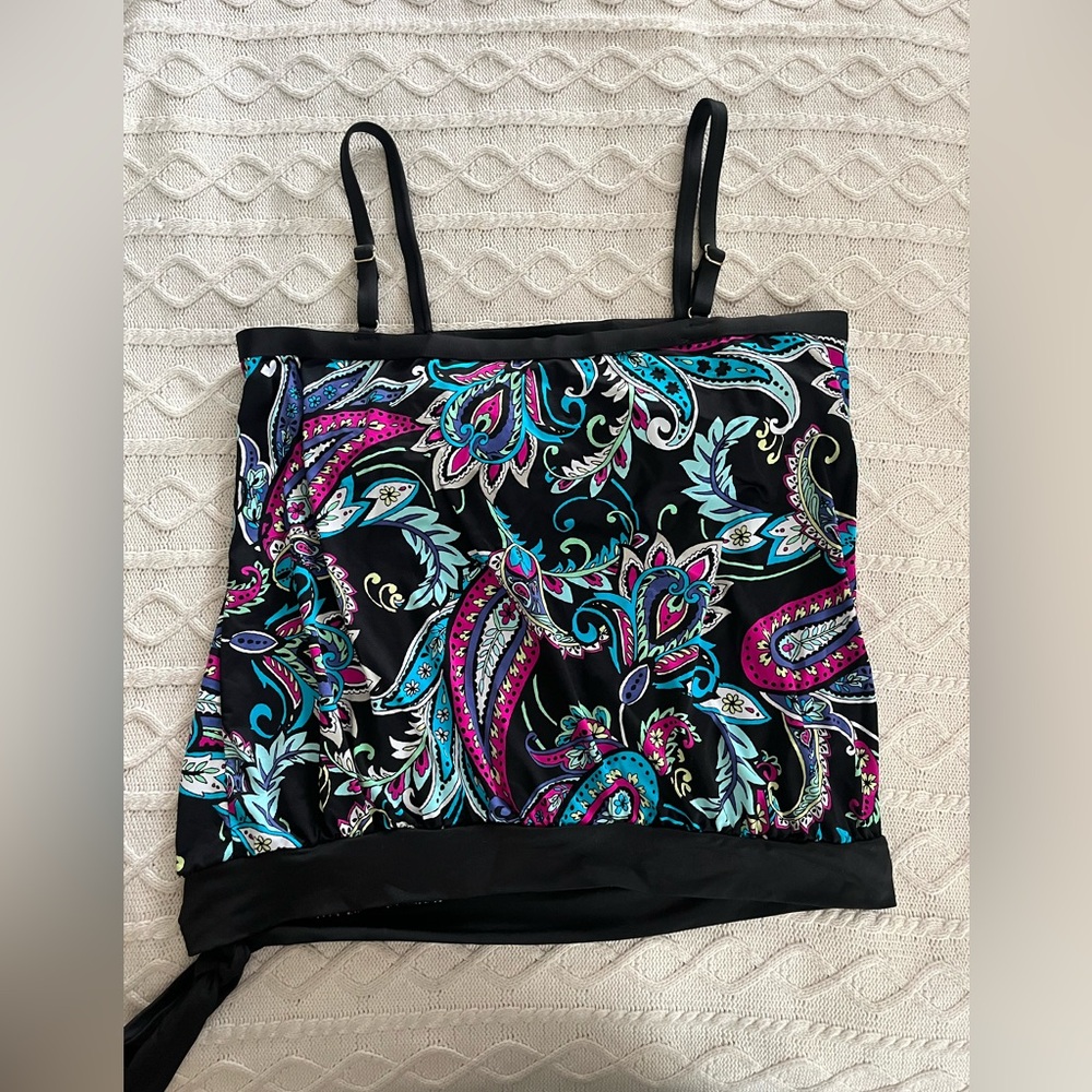 Apt. 9 Tankini Vibrant Colors Patterned Spandex Women’s Plus Size 1X - Picture 7 of 12